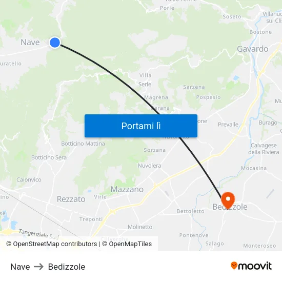 Nave to Bedizzole map