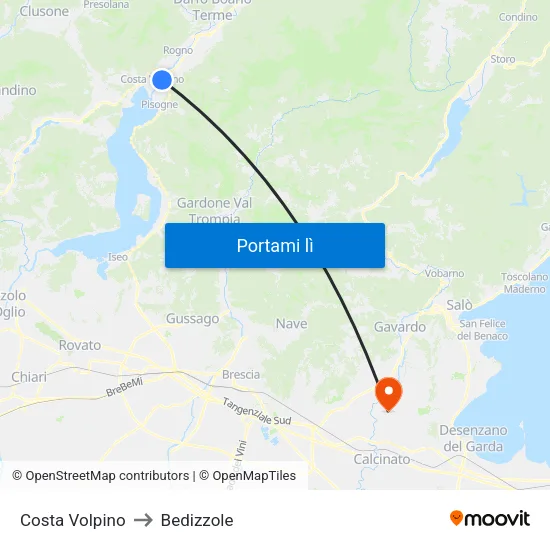 Costa Volpino to Bedizzole map