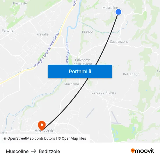 Muscoline to Bedizzole map