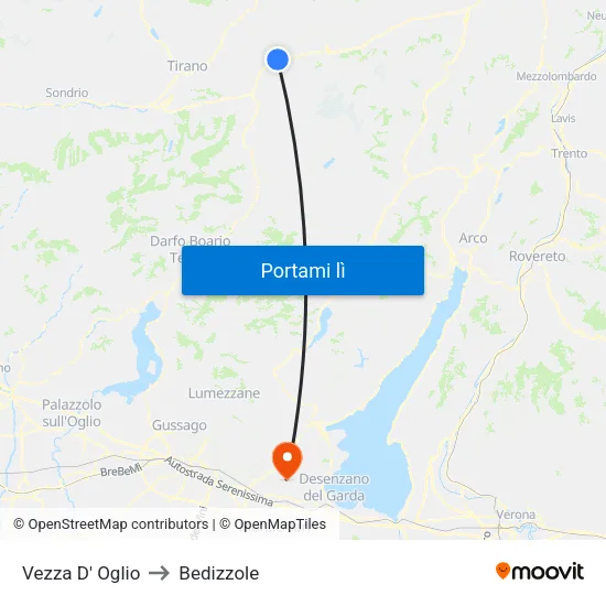 Vezza D' Oglio to Bedizzole map