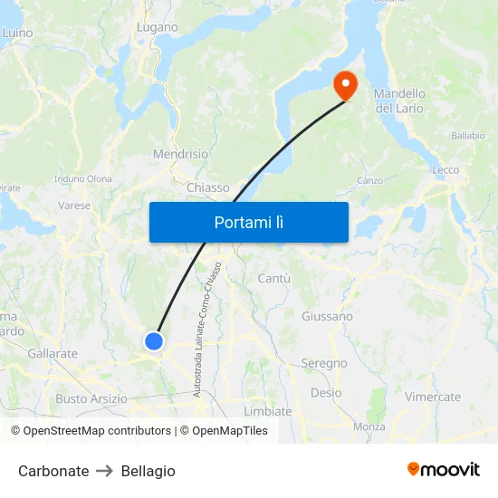 Carbonate to Bellagio map
