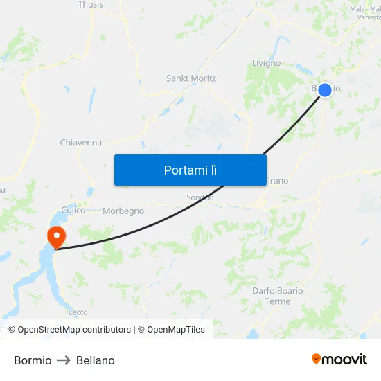 Bormio to Bellano map