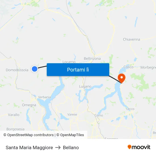 Santa Maria Maggiore to Bellano map