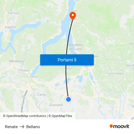 Renate to Bellano map