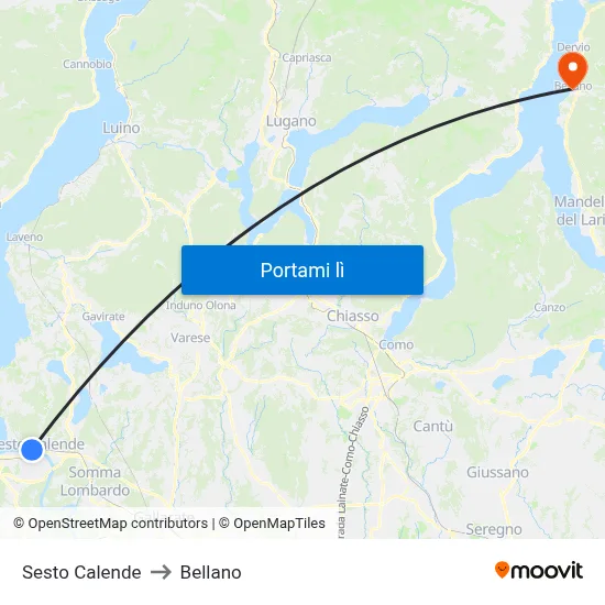 Sesto Calende to Bellano map