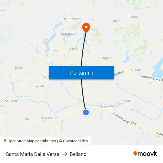 Santa Maria Della Versa to Bellano map