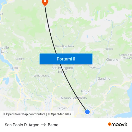 San Paolo D' Argon to Bema map