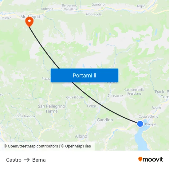 Castro to Bema map