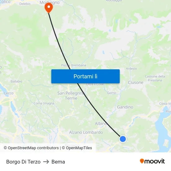 Borgo Di Terzo to Bema map