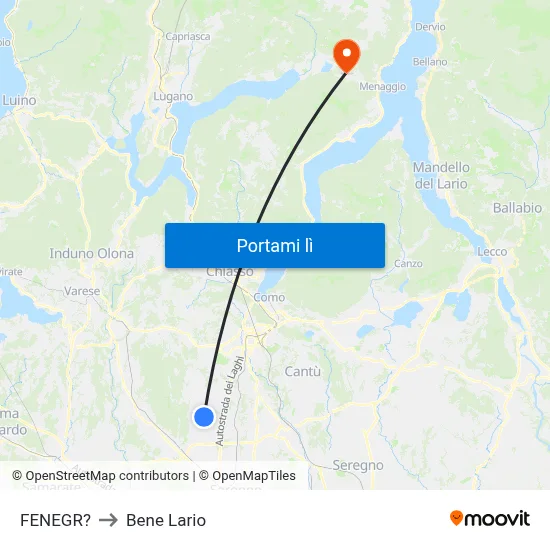 FENEGR? to Bene Lario map
