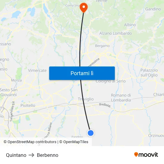 Quintano to Berbenno map