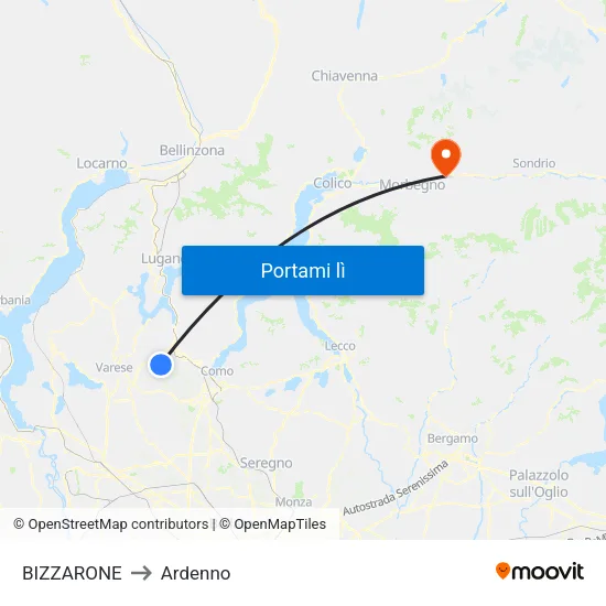 BIZZARONE to Ardenno map