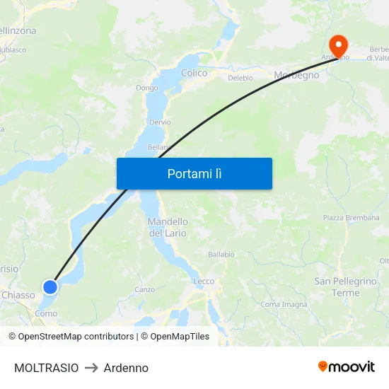 MOLTRASIO to Ardenno map