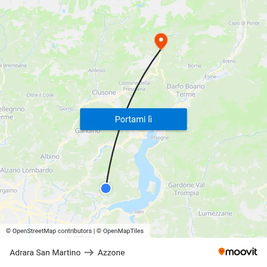 Adrara San Martino to Azzone map