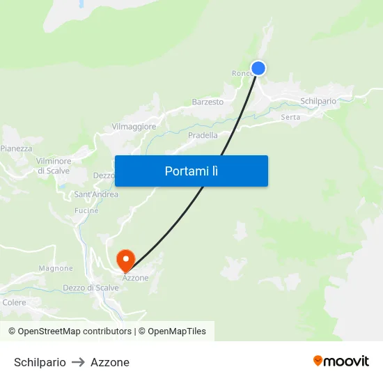 Schilpario to Azzone map