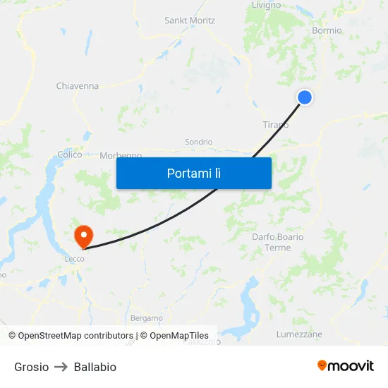 Grosio to Ballabio map