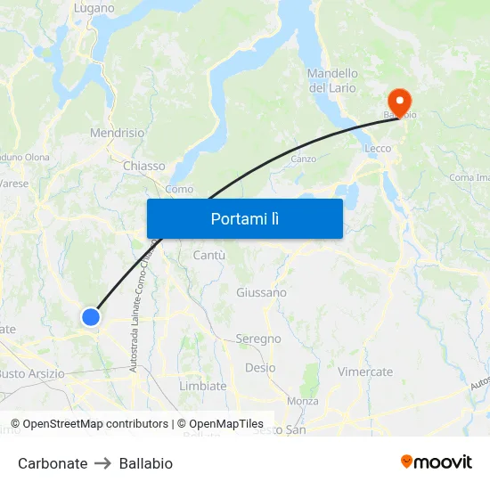 Carbonate to Ballabio map