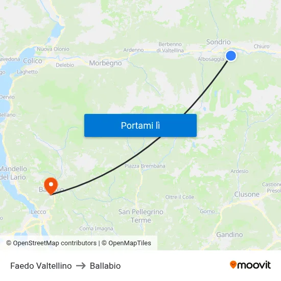 Faedo Valtellino to Ballabio map