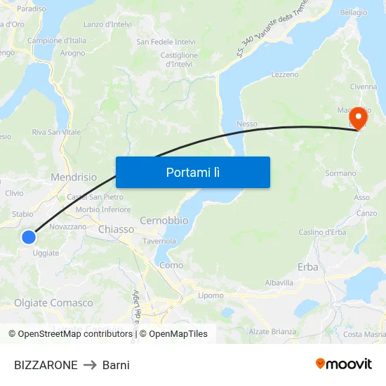 BIZZARONE to Barni map