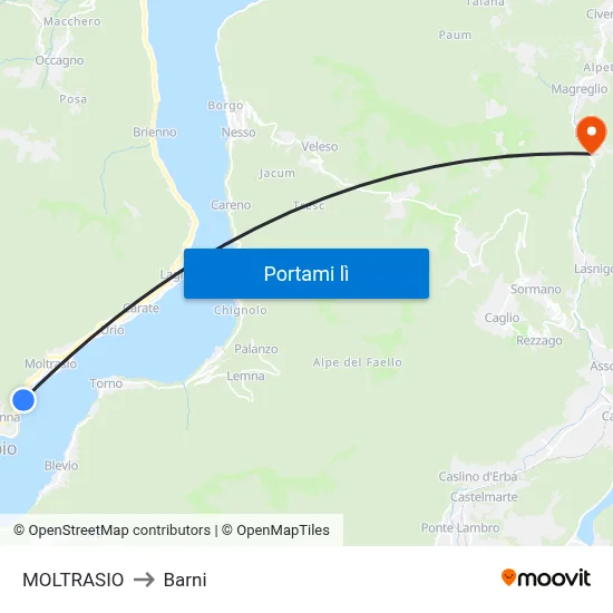 MOLTRASIO to Barni map