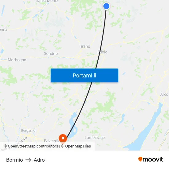 Bormio to Adro map