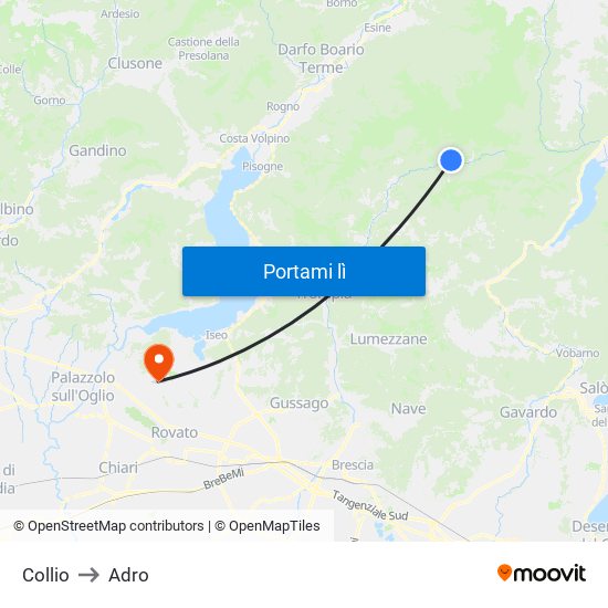 Collio to Adro map