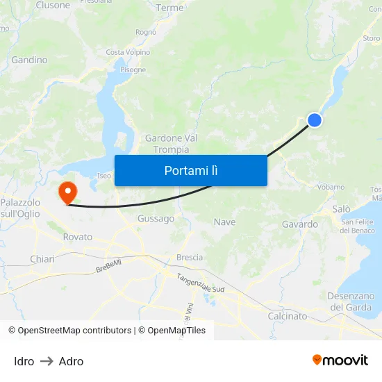 Idro to Adro map