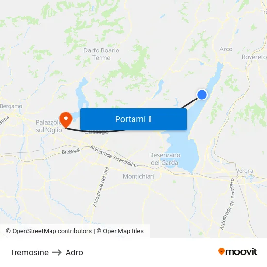 Tremosine to Adro map