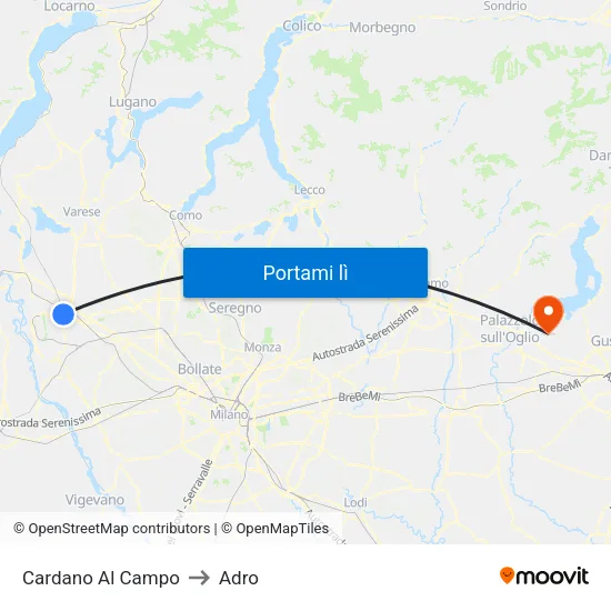 Cardano Al Campo to Adro map
