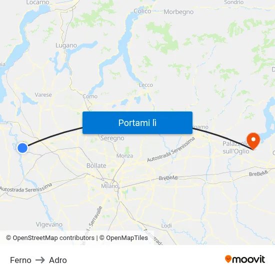 Ferno to Adro map