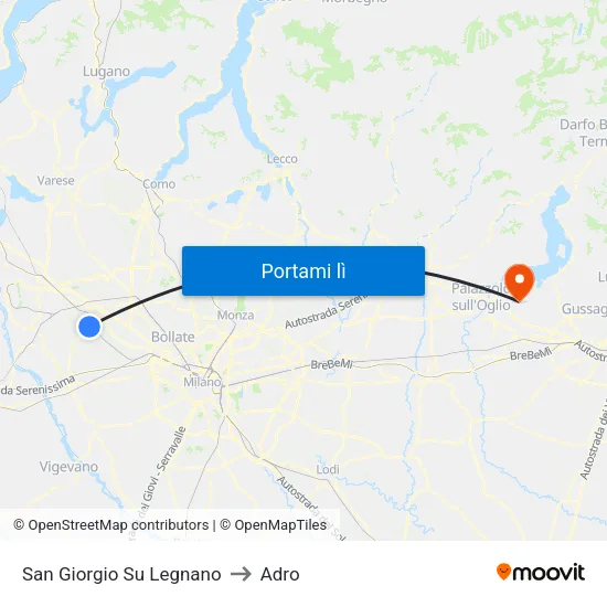 San Giorgio Su Legnano to Adro map