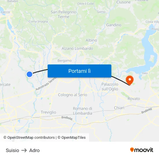 Suisio to Adro map