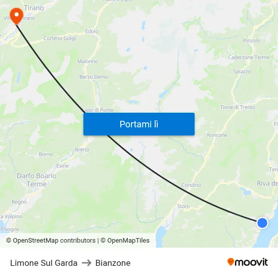 Limone Sul Garda to Bianzone map