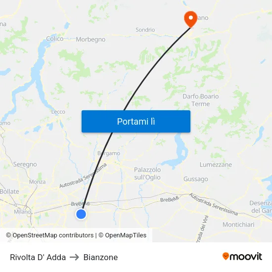 Rivolta D' Adda to Bianzone map