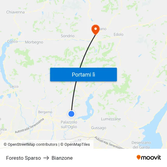Foresto Sparso to Bianzone map