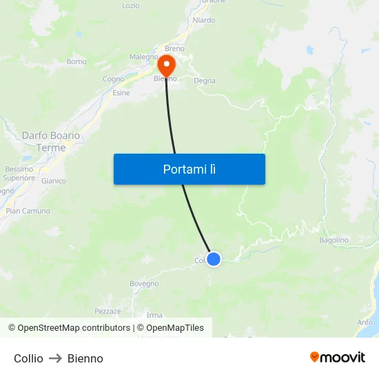 Collio to Bienno map