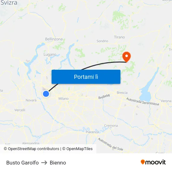 Busto Garolfo to Bienno map