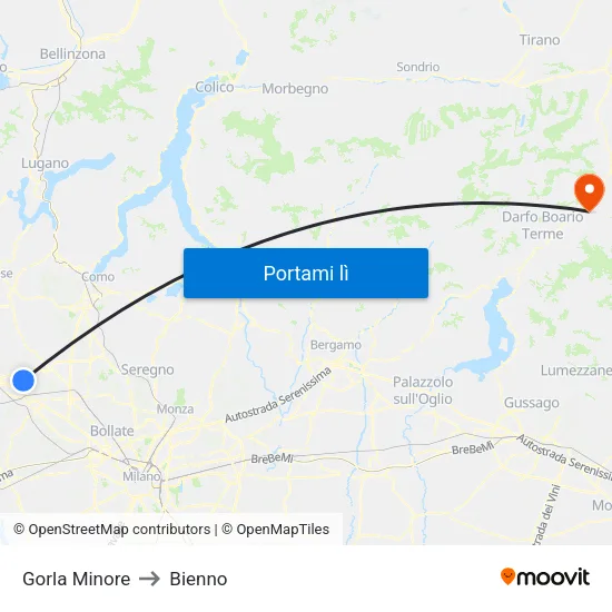 Gorla Minore to Bienno map