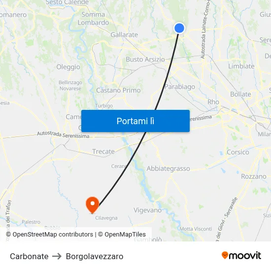 Carbonate to Borgolavezzaro map