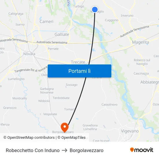 Robecchetto Con Induno to Borgolavezzaro map