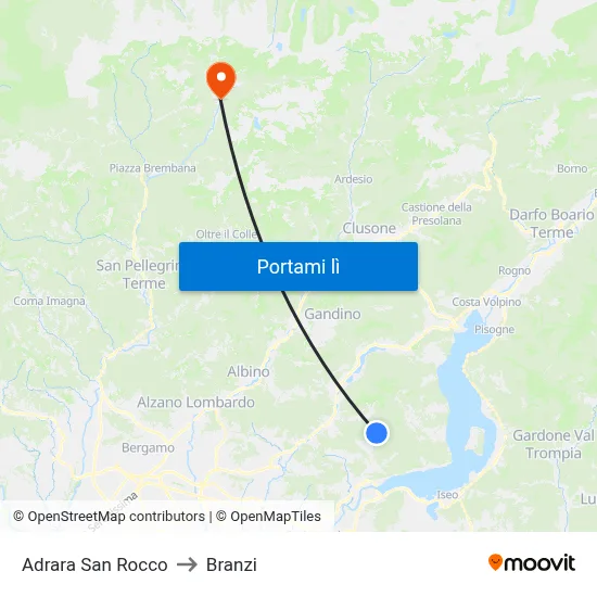 Adrara San Rocco to Branzi map