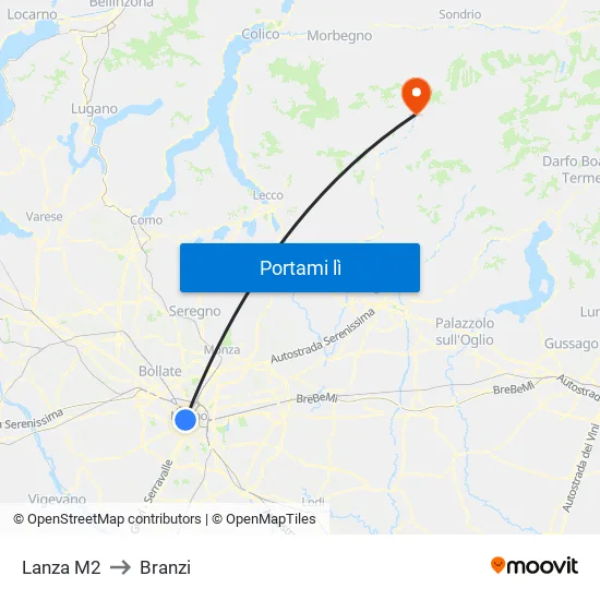 Lanza M2 to Branzi map