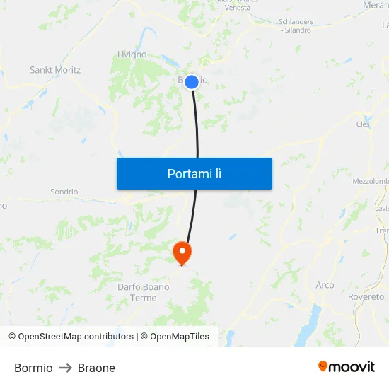 Bormio to Braone map