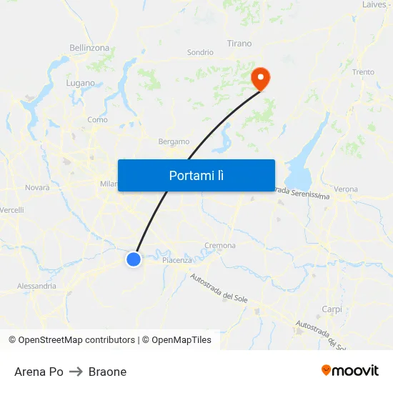 Arena Po to Braone map