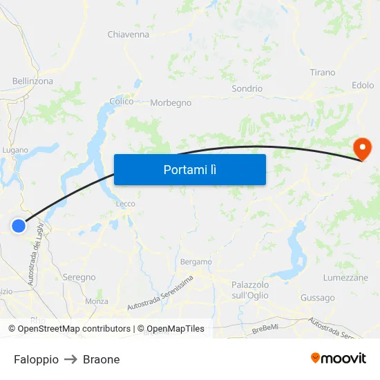 Faloppio to Braone map