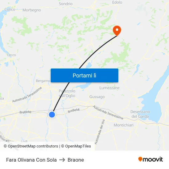 Fara Olivana Con Sola to Braone map