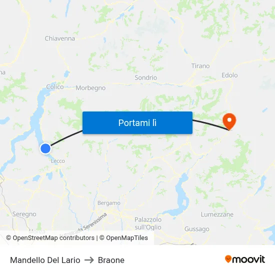 Mandello Del Lario to Braone map