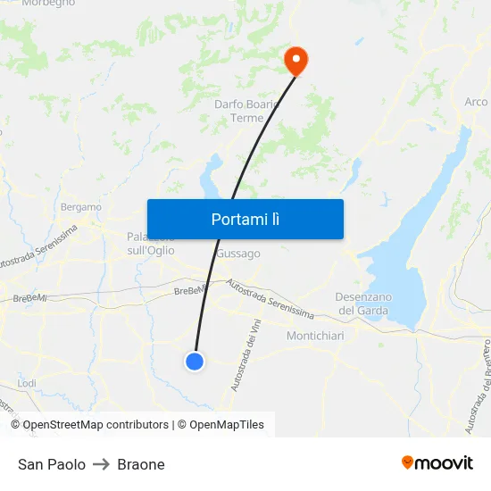 San Paolo to Braone map