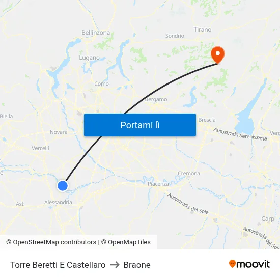 Torre Beretti E Castellaro to Braone map