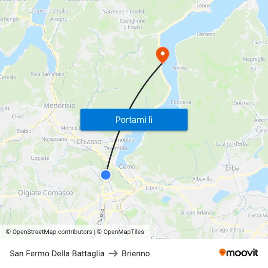 San Fermo Della Battaglia to Brienno map